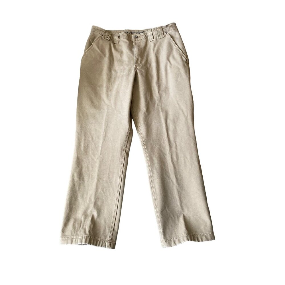 Duluth Trading Co. Men's Khaki Canvas Fleece-Lined Work Pants #34203 Size 38